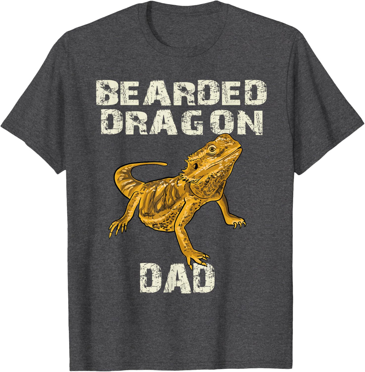 Cute Bearded Dragon Dad Lover Gift Owner Love T-Shirt - Dark Heather Grey