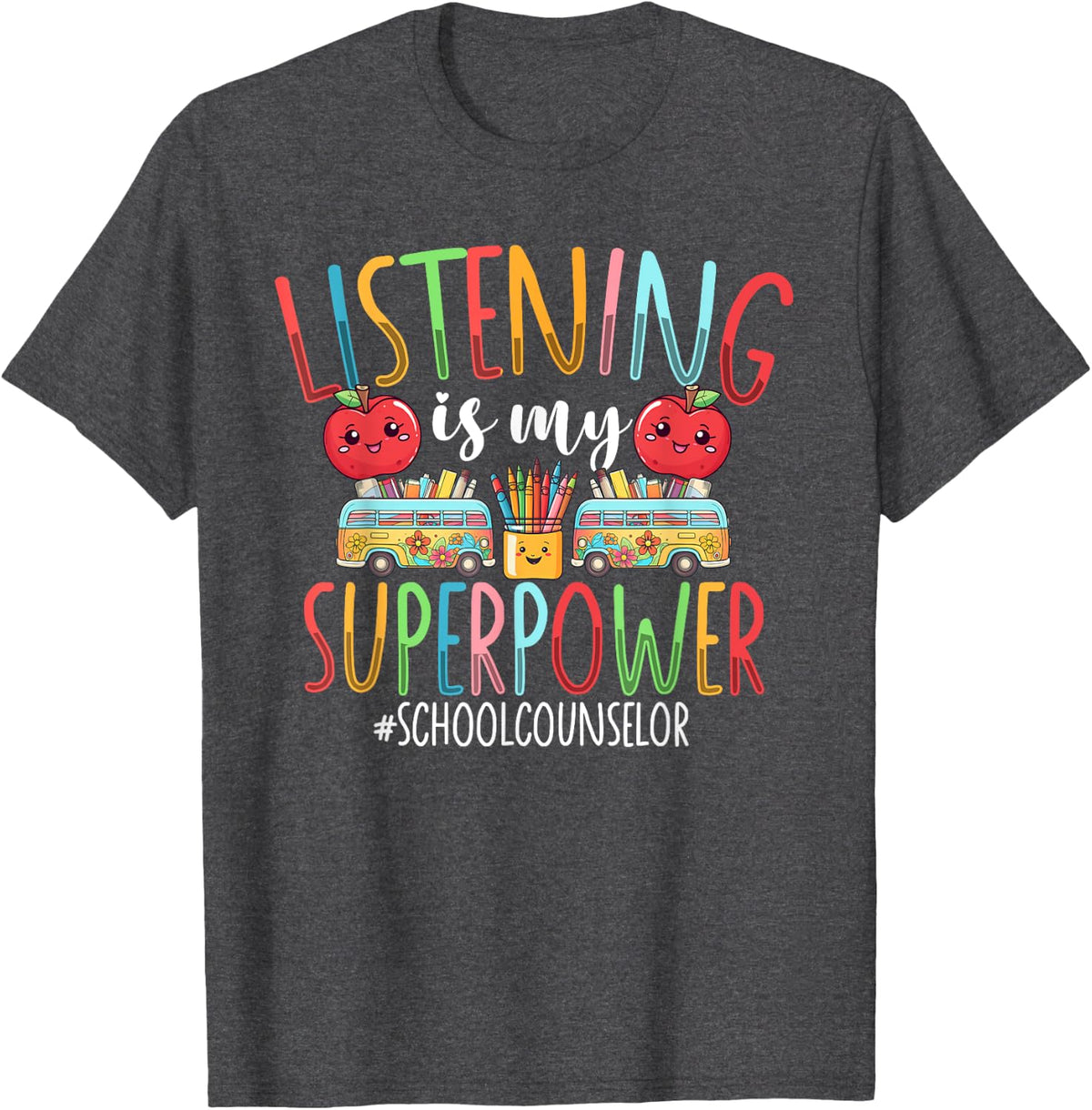 School Guidance & School Counselor T-Shirt - Dark Heather Grey