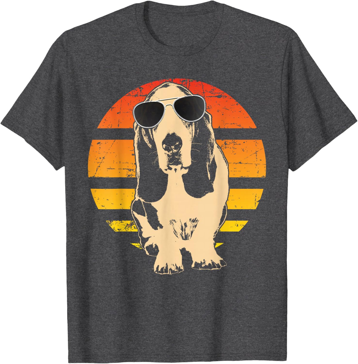 Basset Hound Dog Tee Shirt for Men Women Kids Dog Lover T-Shirt - Dark Heather Grey