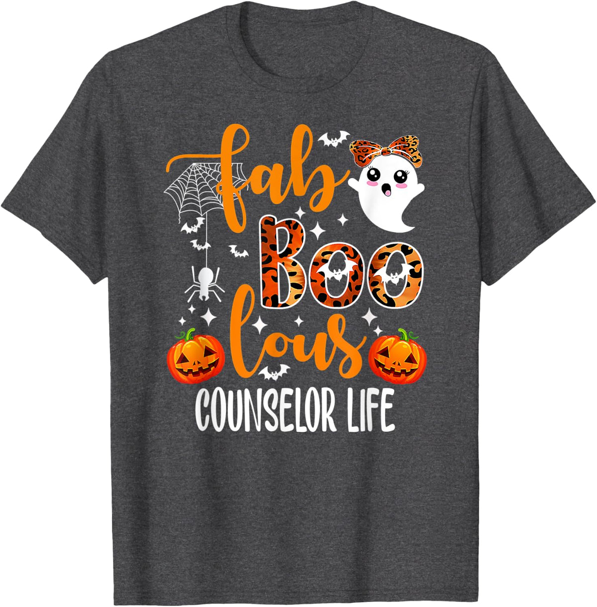 Faboolous COUNSELOR LIFE Teacher Halloween T-Shirt - Dark Heather Grey