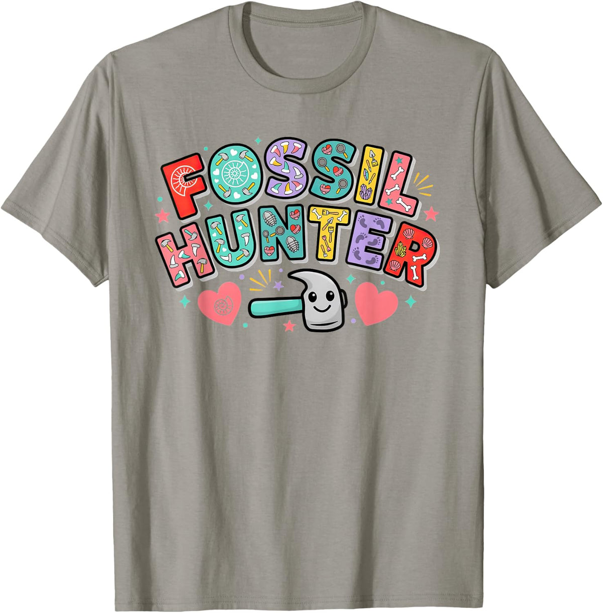Fossil Hunter Paleontologist Collecting Gathering Hound T-Shirt - Slate Grey