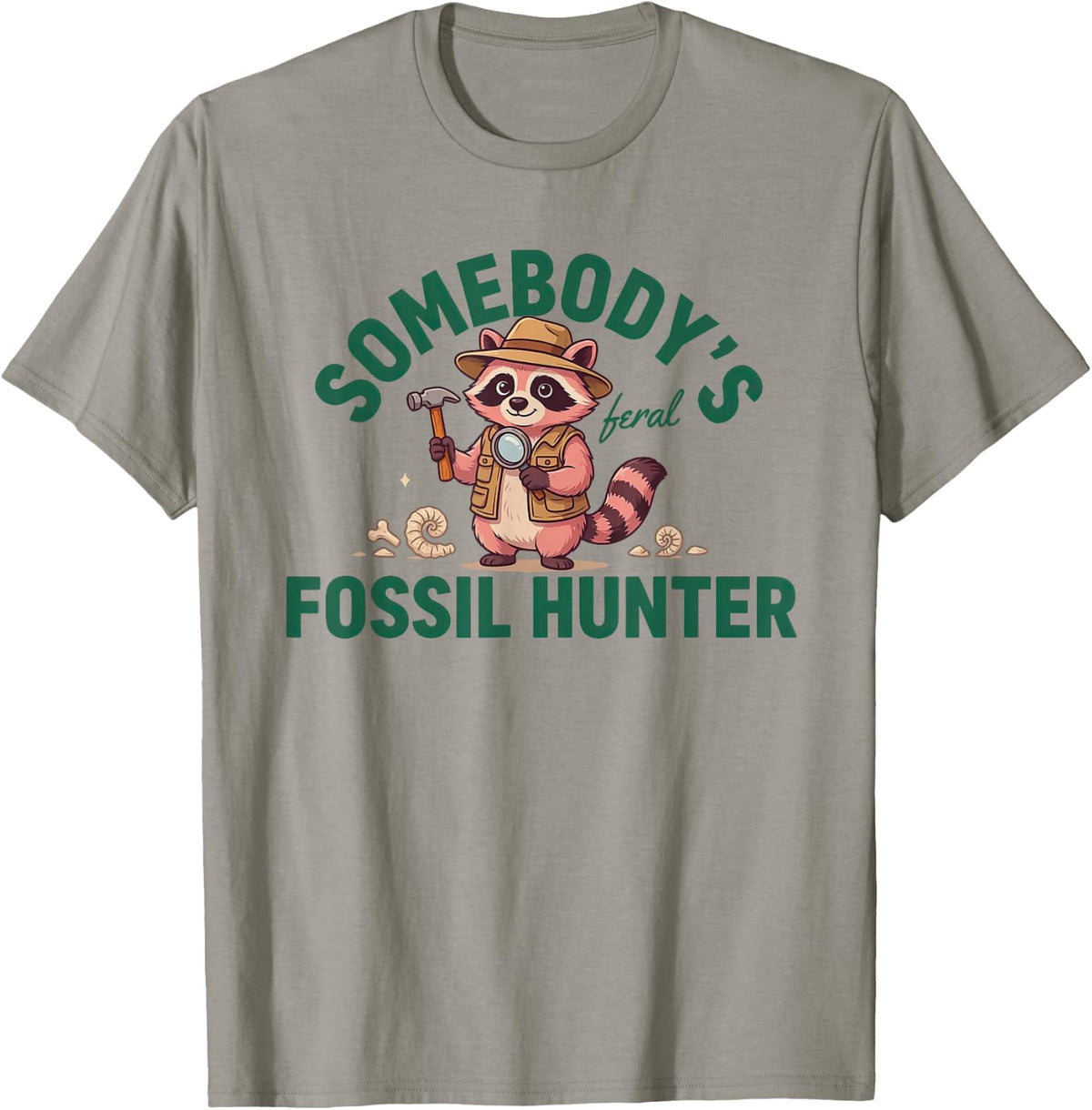 Fossil Hunting Paleontologist Fossil Collector Hunter T-Shirt - Slate Grey