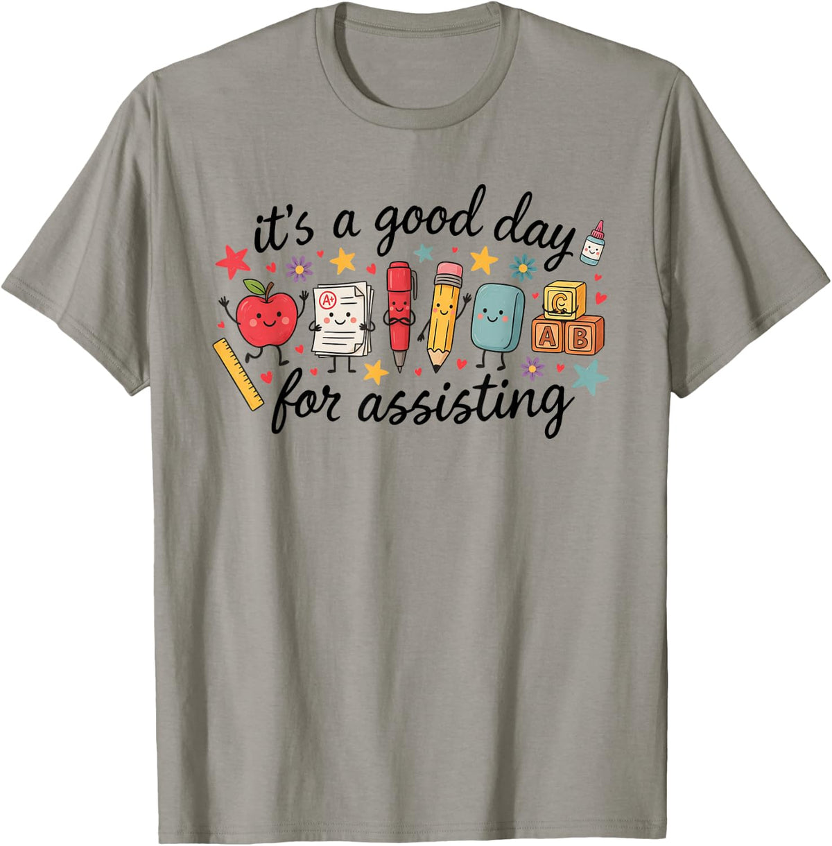 Teaching Assistant Teacher Paraprofessional Classroom Aide T-Shirt - Slate Grey