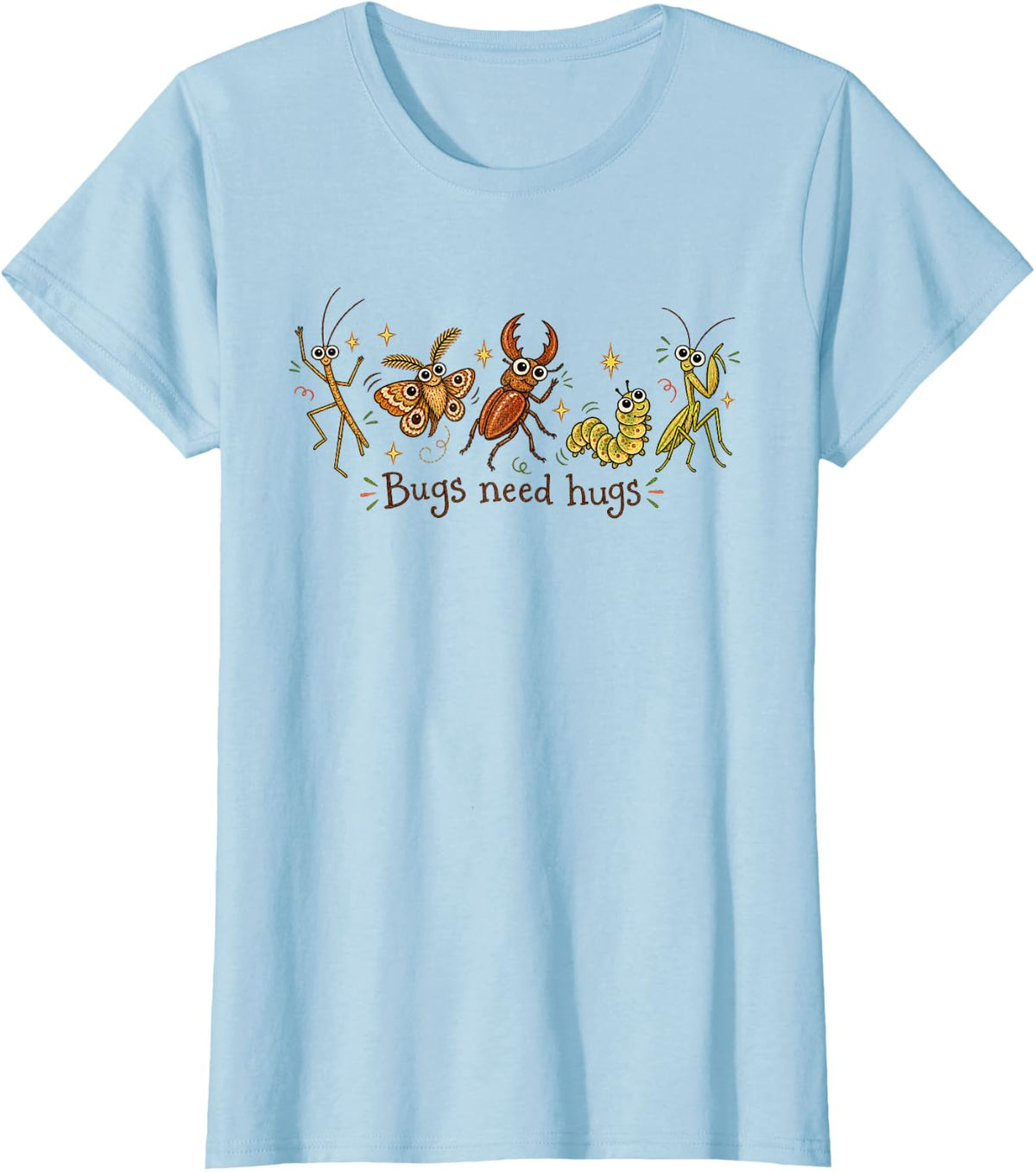 Insect Lover Bugs Need Hugs Entomology Science Teacher T-Shirt - Baby Blue
