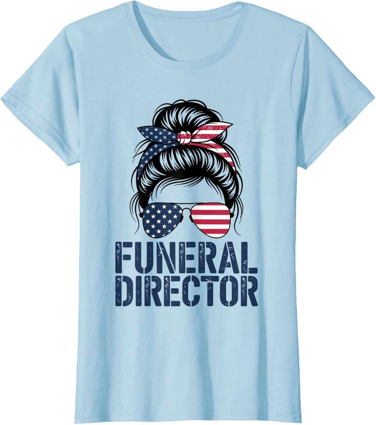 Funeral Director American Patriot T-Shirt - Baby Blue