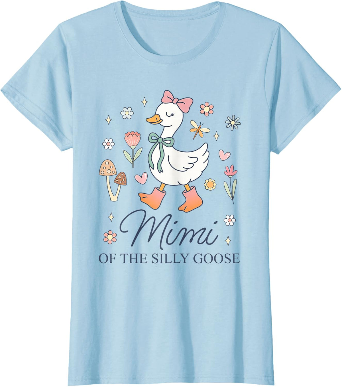 Mimi of the Silly Goose Birthday Matching Family Outfit T-Shirt - Baby Blue