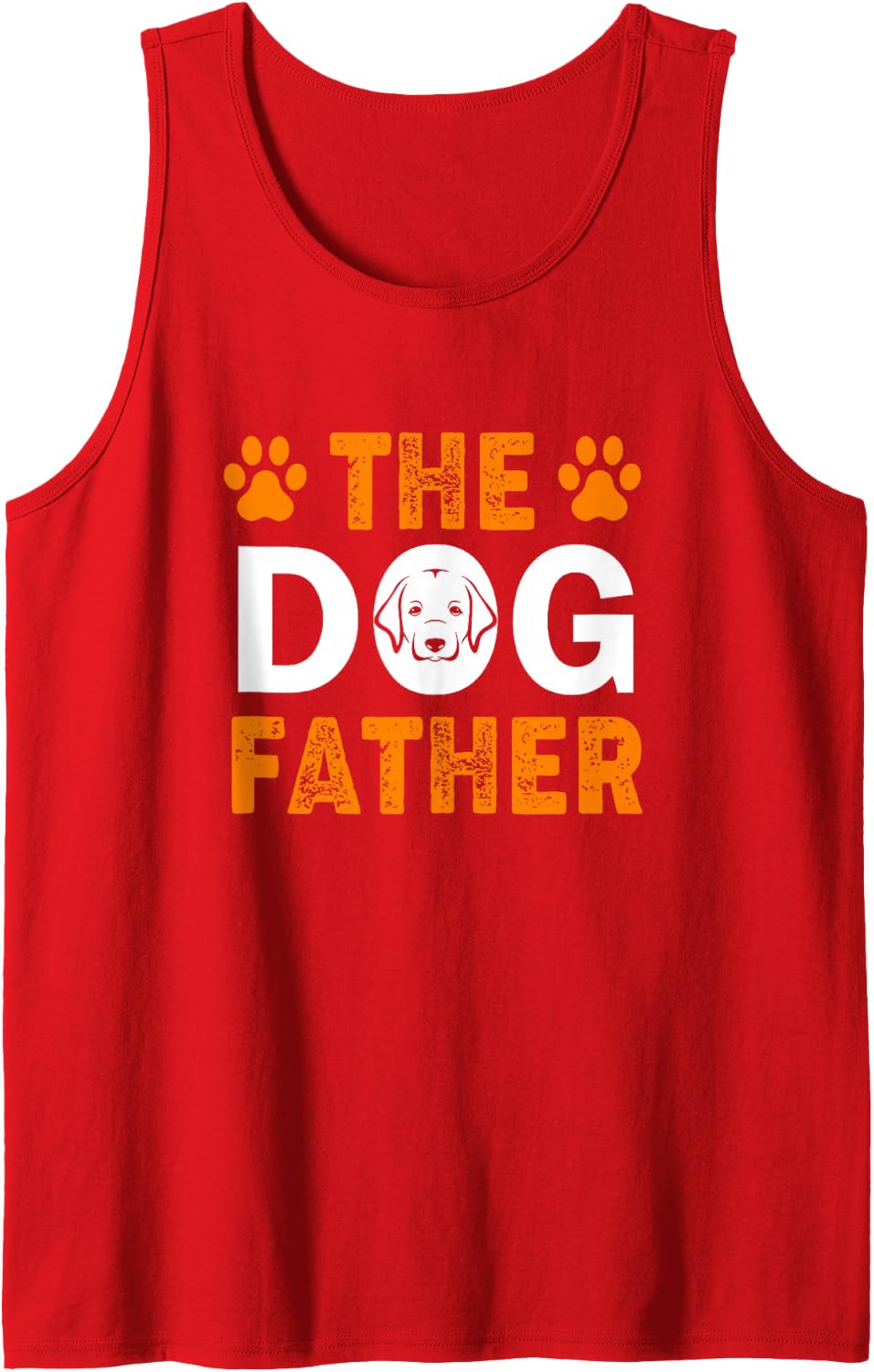 The Dogfather Dad Dog Hound Father Sleeveless Tank Top - Red