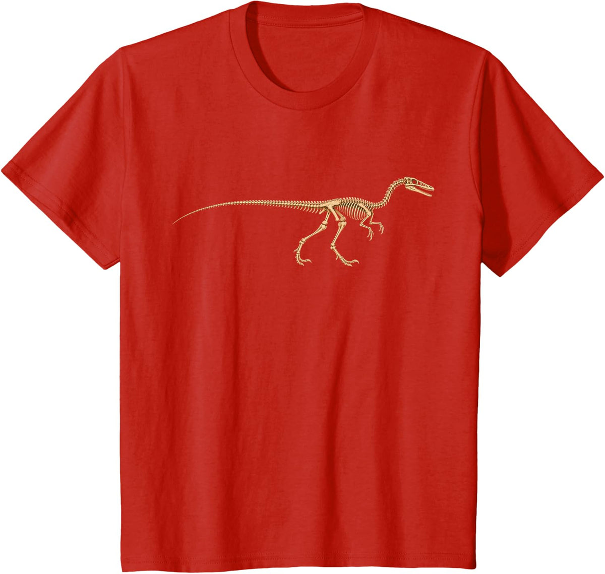 Compsognathus Fossil Dinosaur Paleontology T-Shirt - Red