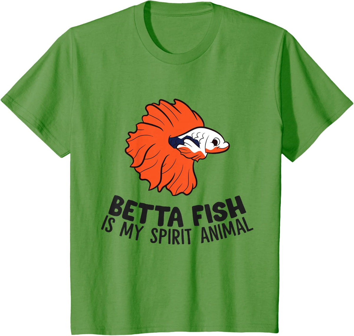 Betta Fish Is My Spirit Animal Cute Betta Fish T-Shirt - Grass Green