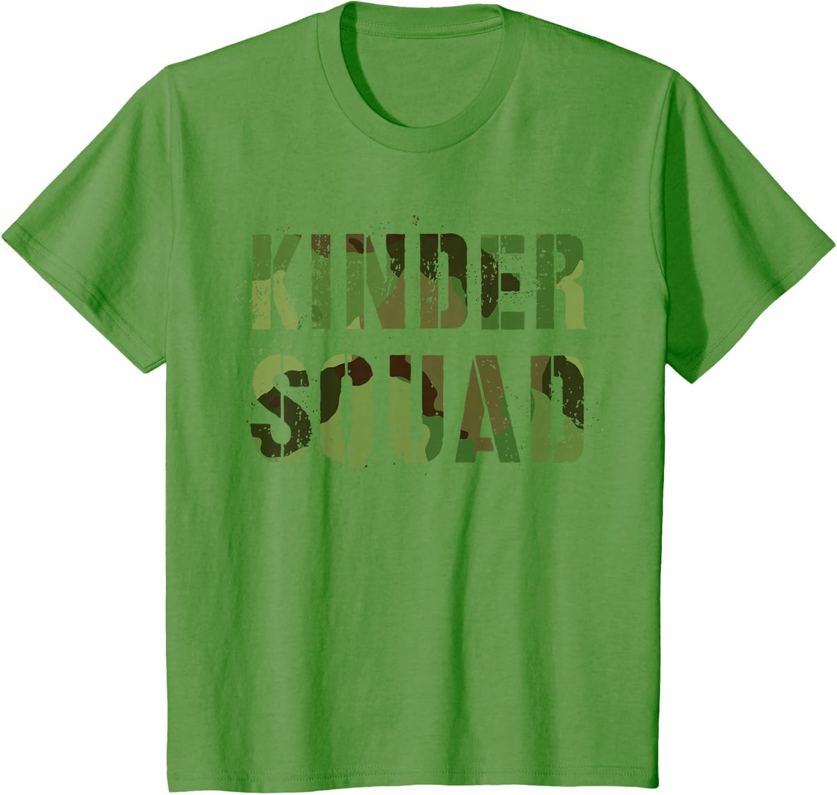 Camo KINDERGARTEN SQUAD Teacher Hello Kinder School Officer T-Shirt - Grass Green
