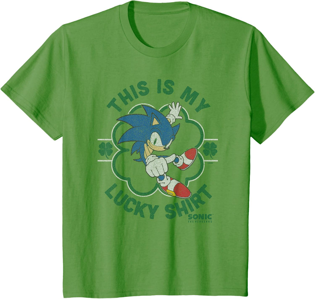 Sonic The Hedgehog St. Patrick's Day My Lucky Sonic T-Shirt - Grass Green