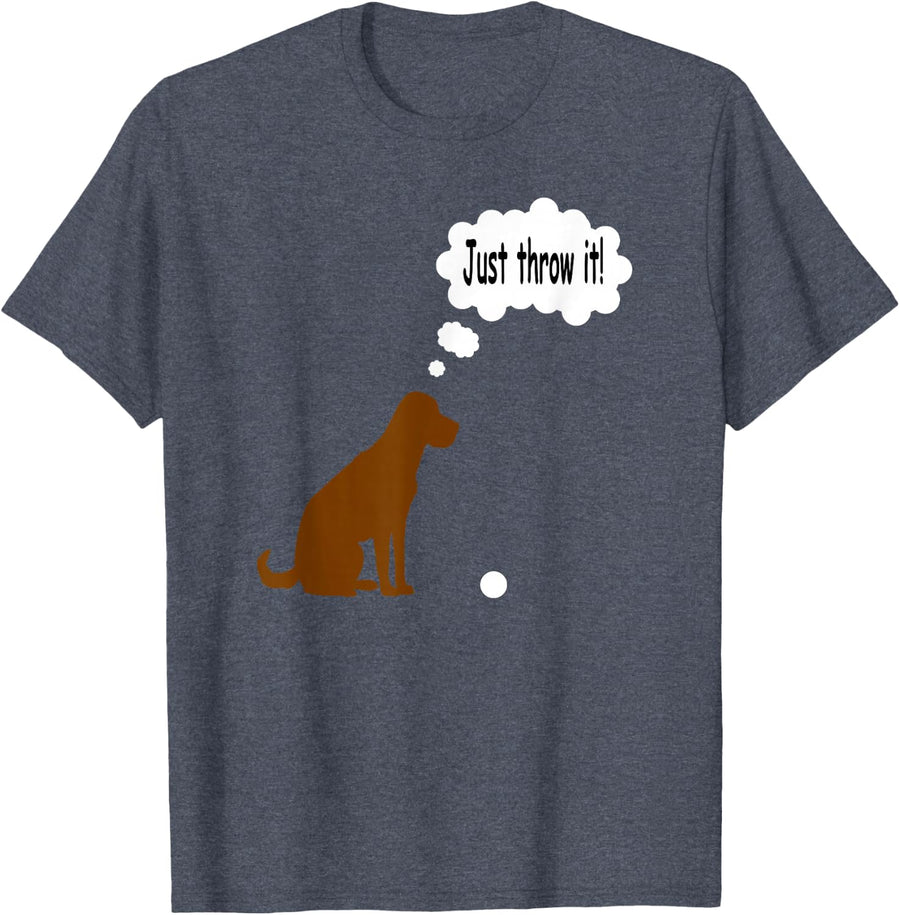 Chocolate Labrador Retriever Tshirt Funny Lab T-shirt Dog T-Shirt - Heather Blue