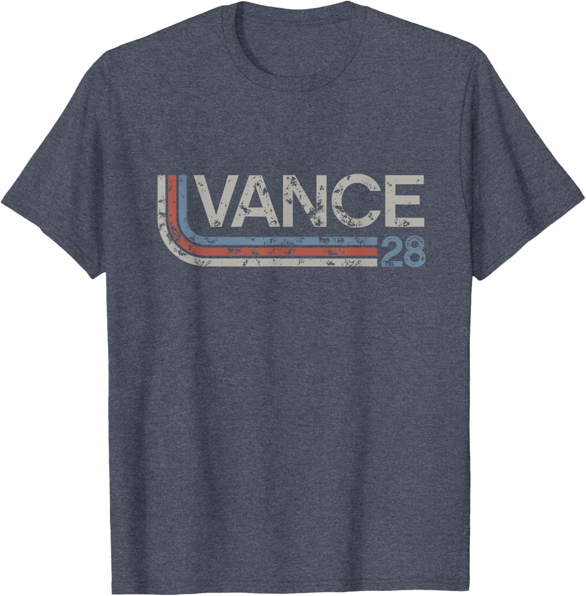 JD Vance 2024 Vintage Grunge Retro Stripe Vance 2028 T-Shirt - Heather Blue