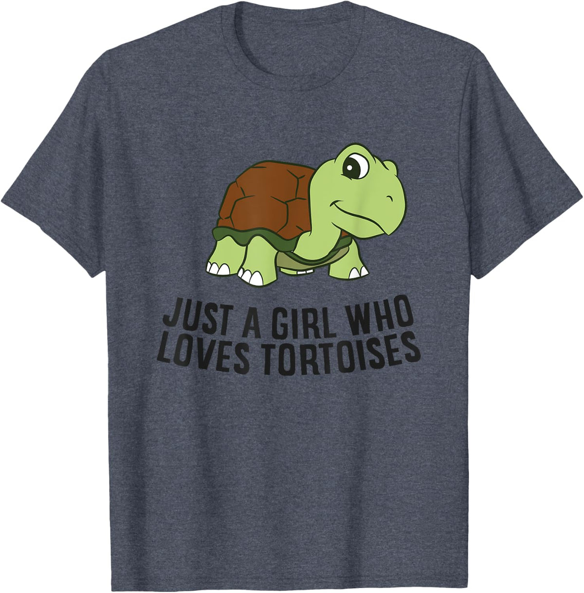 Just a Girl Who Loves Tortoises Cute Tortoise Girl T-Shirt - Heather Blue