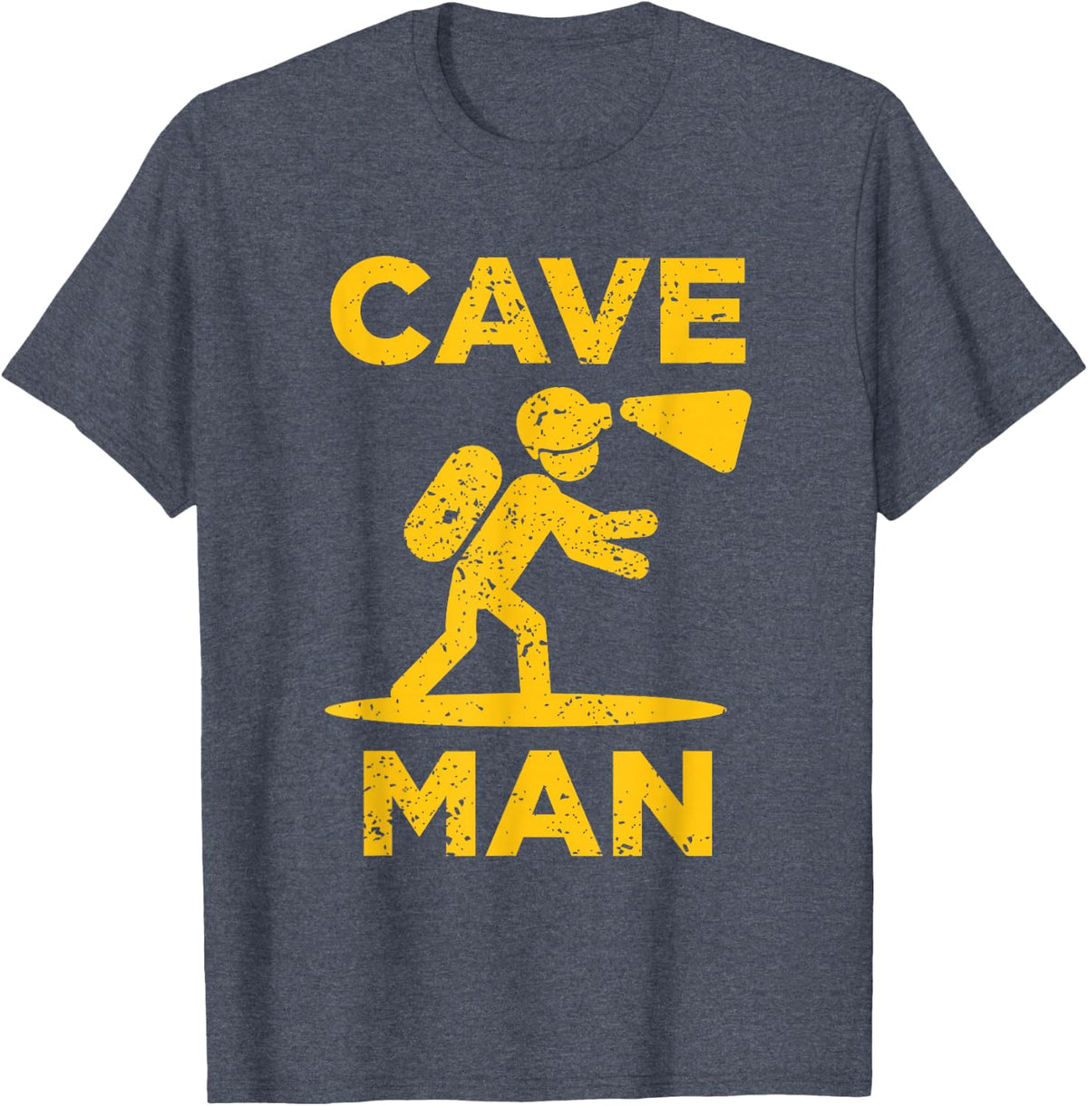 Cave Man Cave Explorers and Nature Lovers T-Shirt - Heather Blue