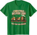 Basset Hound Dog Retro Xmas Railroad Crew T-Shirt - Kelly Green
