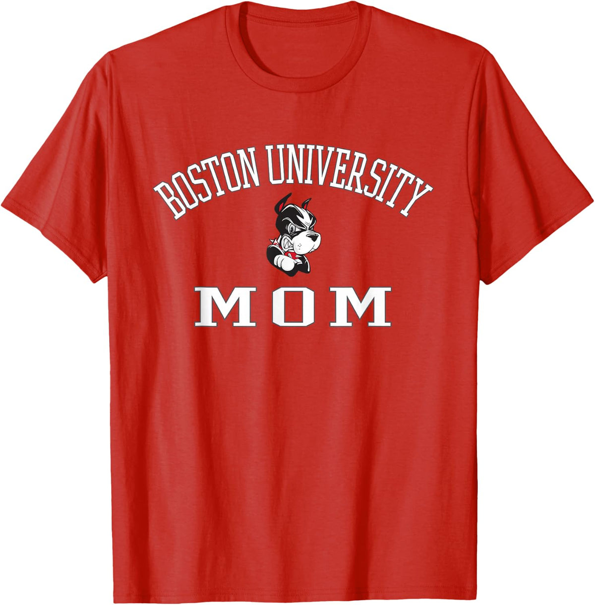 Boston Terriers Arch Over Mom - Boston U T-Shirt - Red
