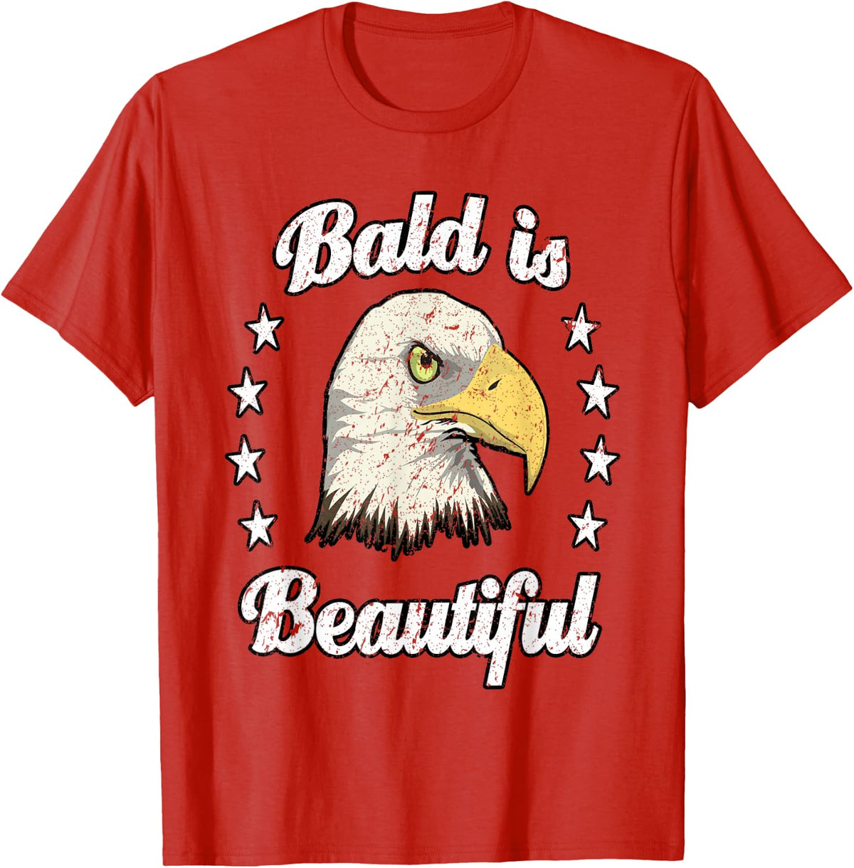 Funny Bald is Beautiful T-Shirt for Dad T-Shirt - Red