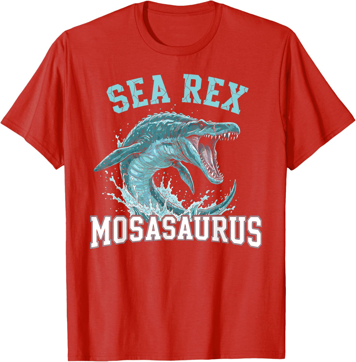 Mosasaurus Sea Monster Sea Rex Dinosaur for Kids T-Shirt - Red