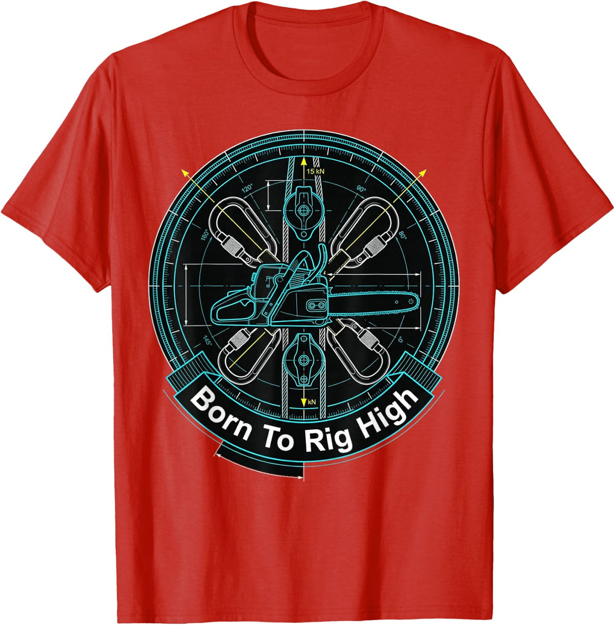 Climbing Arborist Chainsaw Rigging Tech Tree Surgeon Humor T-Shirt - Red