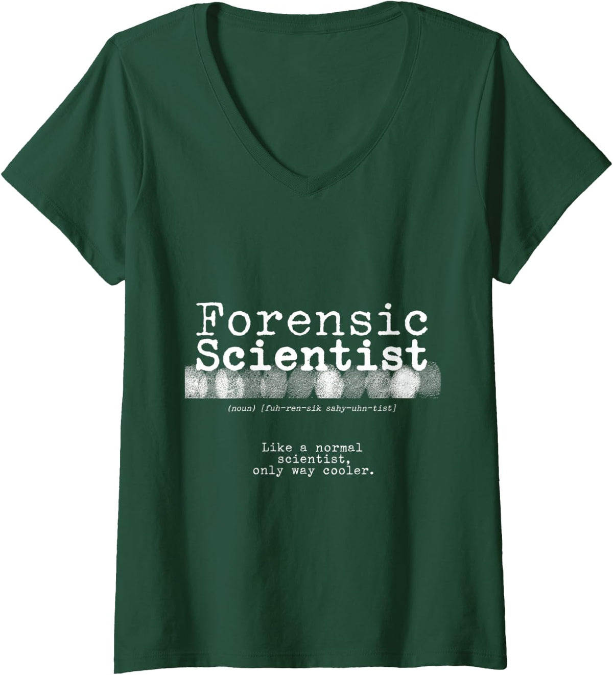 Women's Forensic Science Microscopy Crime Lab V-Neck T-Shirt - Dark Green