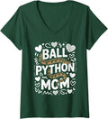 Women's Ball Python Mom V-Neck T-Shirt - Dark Green