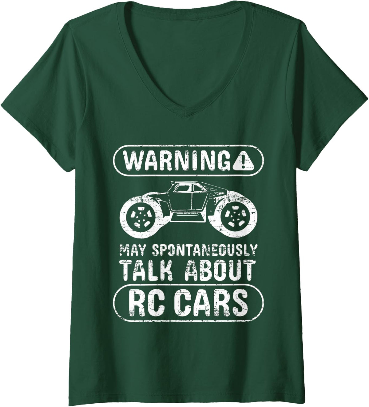 Women's Warning May Spontaneously Talk About Rc Cars - Rc Racing V-Neck T-Shirt - Dark Green