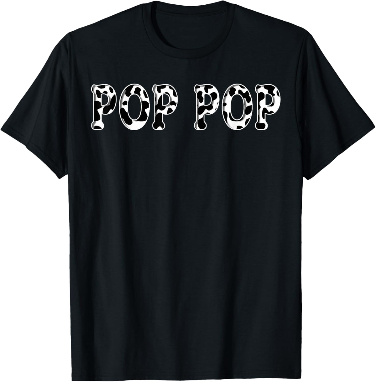 Cow Pop Pop Birthday Family Matching Girl Boy Farm Birthday T-Shirt - Black