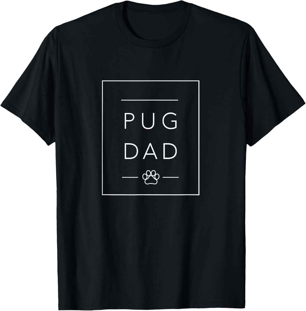 Funny Pug Lover Dog Dad Tee Shirt For Men, Minimalist Pug T Shirts For Dog Lovers - Black
