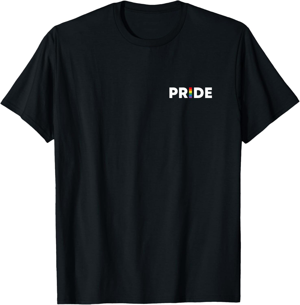 Lesbian Gay Pride Stuff Subtle Pocket LGBT Rainbow Flag T-Shirt - Black