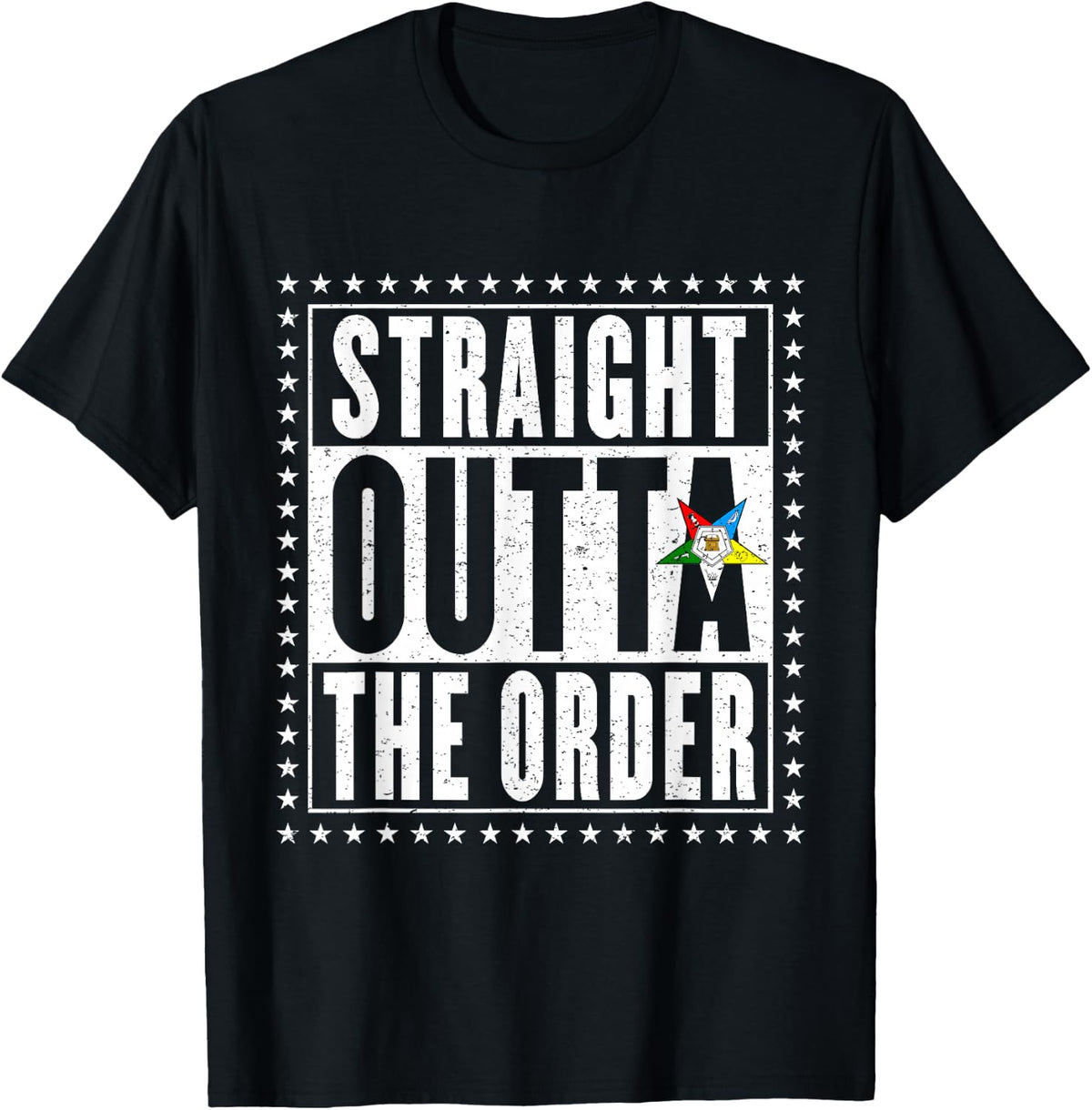 OES Straight The Order Eastern Star Thanksgiving Christmas T-Shirt - Black