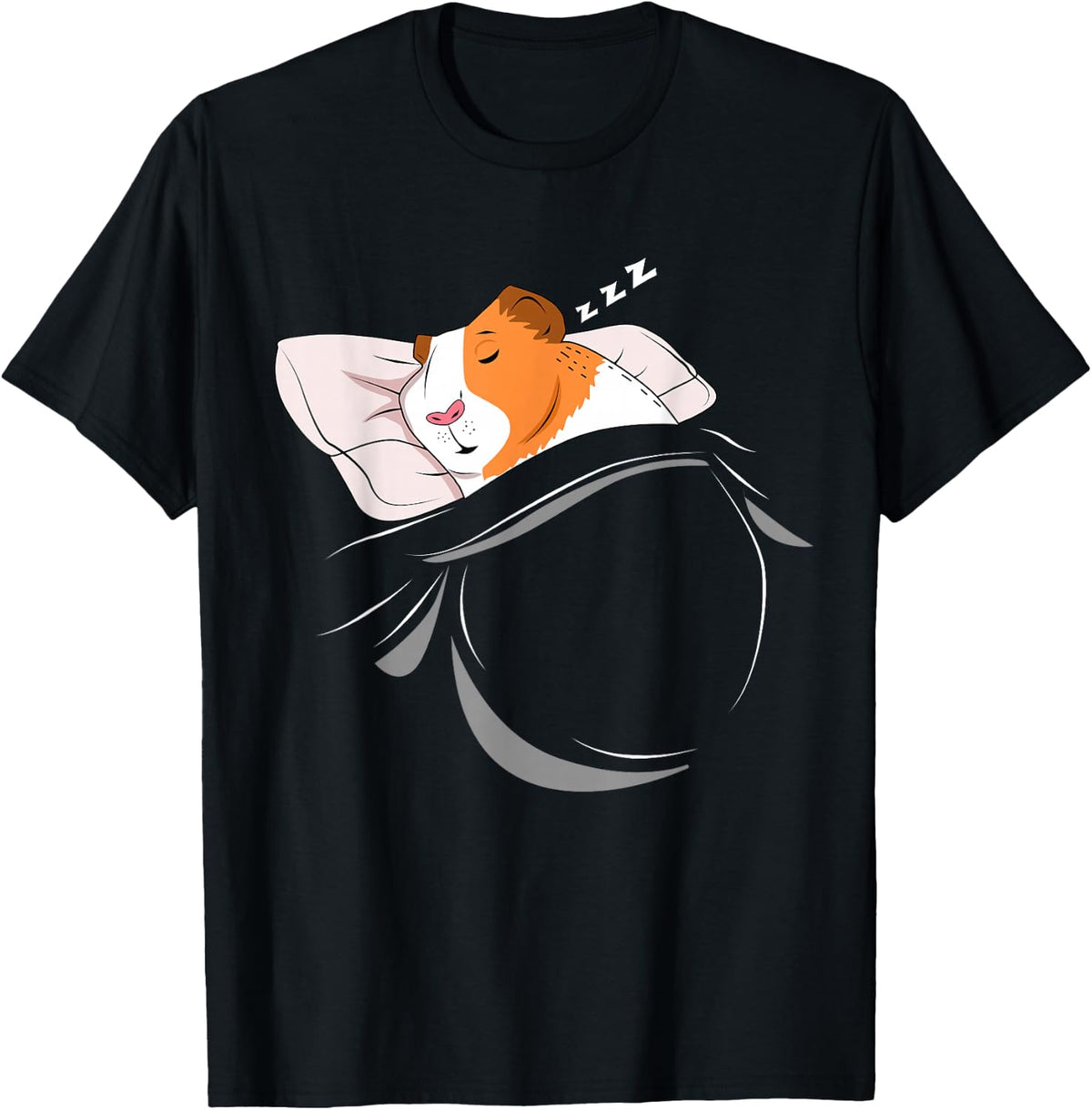 Sleeping Guinea Pig Lover Owner Stuff Napping Cavy Piggy T-Shirt - Black