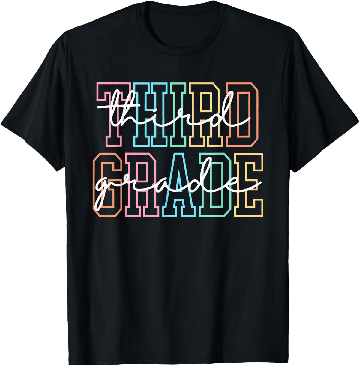 Third Grade Shirt Girls First Day of 3rd Grade Tee Back to School T-Shirt for Students Teachers Women - Black