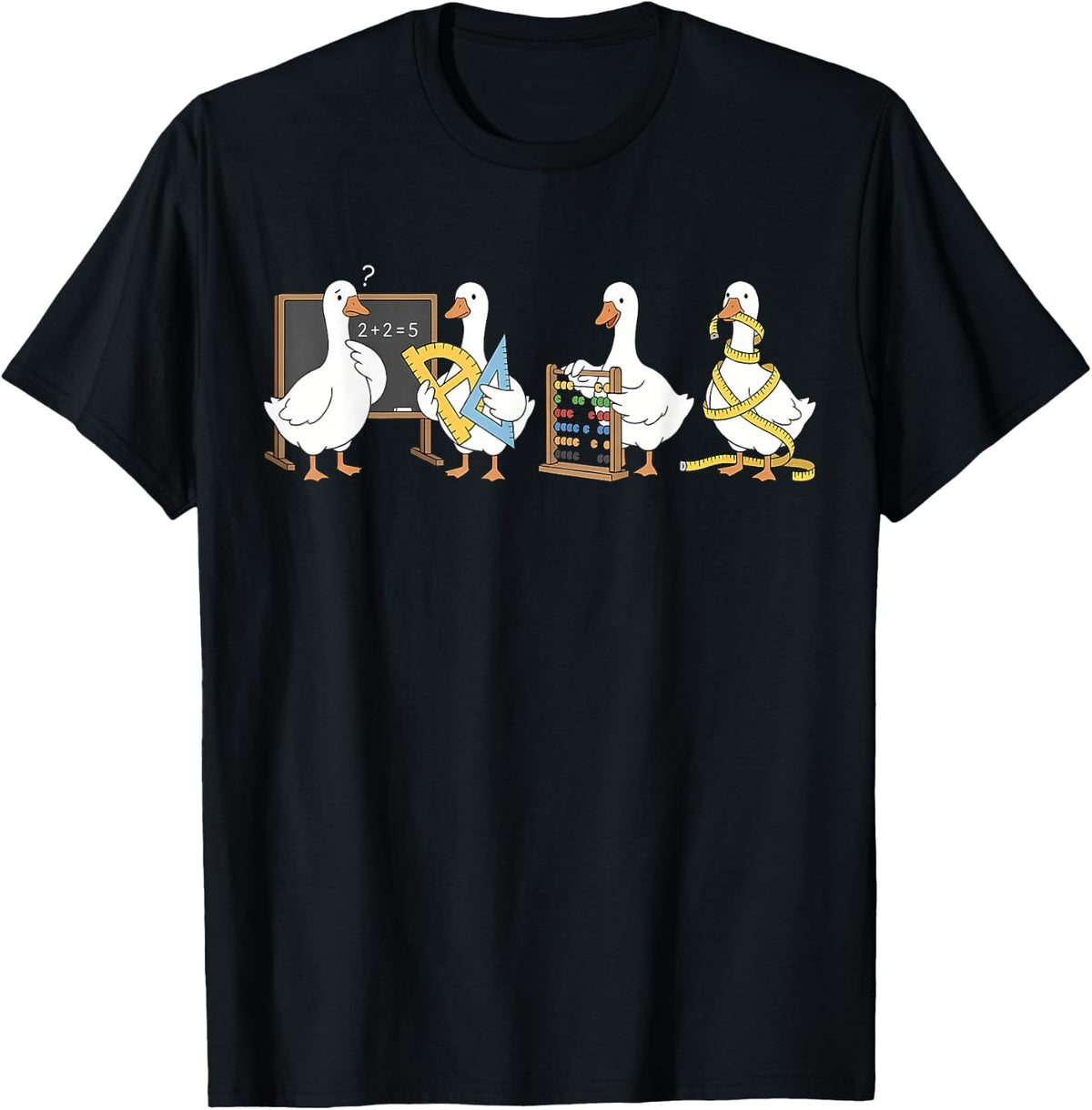 Funny Math Goose Teacher Classroom Appreciation Men Women T-Shirt - Black