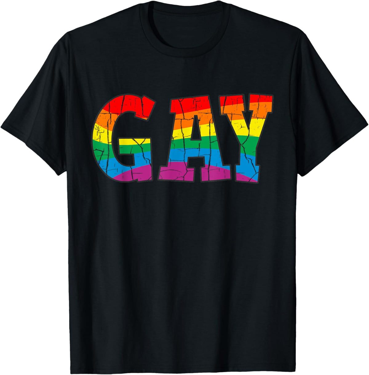 Vintage Gay Pride Rainbow LGBT Pride T-Shirt - Black