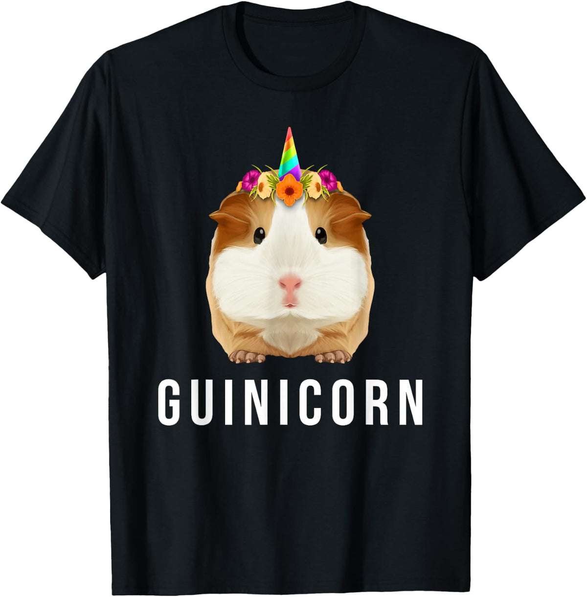 Guinicorn Unicorn Cavy Lover Piggy Owner Stuff Guinea Pig T-Shirt - Black