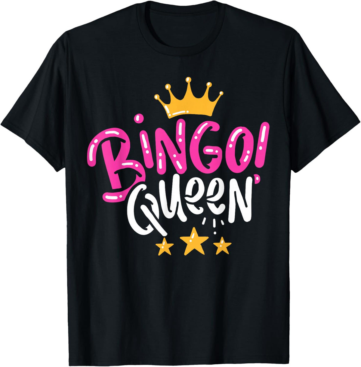 Bingo Gift Queen T-Shirt - Black