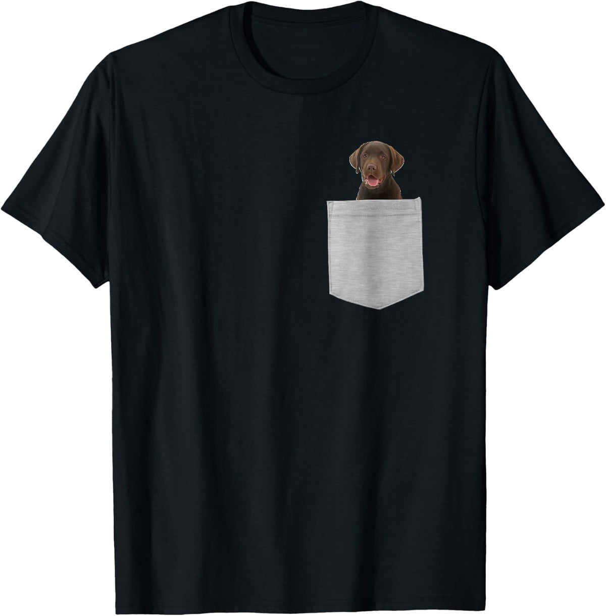 Chocolate Lab Dog In Your Pocket Tees T Shirts For Men Women Kids Labrador Puppy - Black