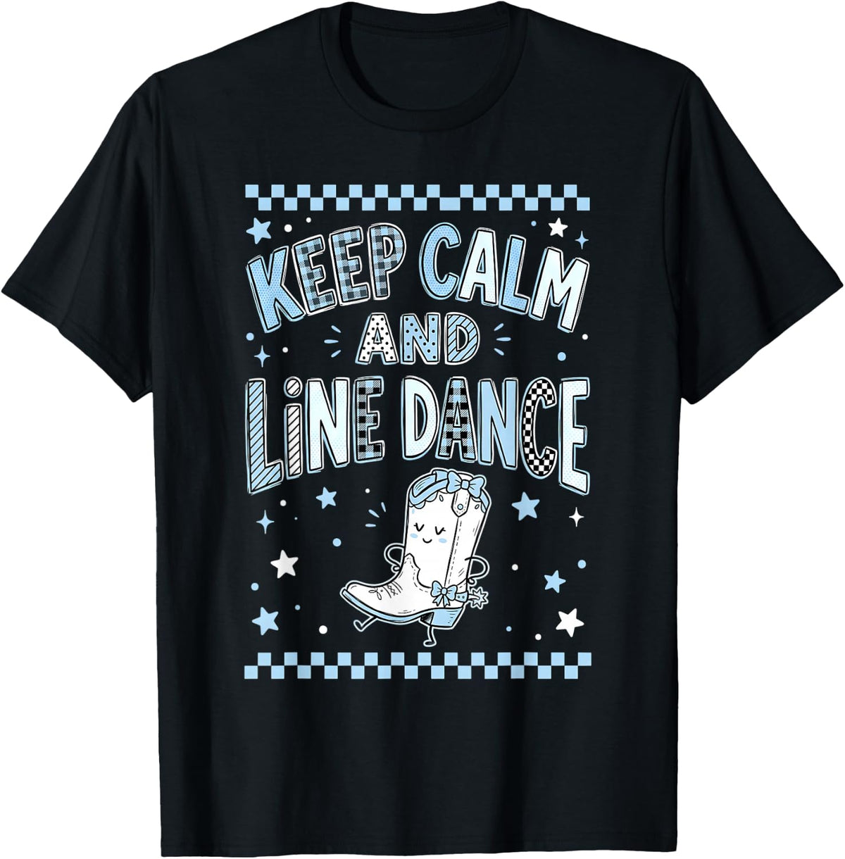 Line Dance Cowboy Boot Line Dancing Line Dancer T-Shirt - Black
