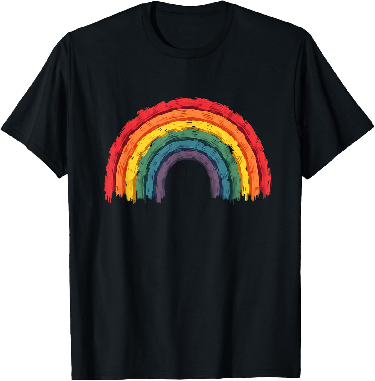 Retro Rainbow Pride LGBT T-Shirt - Black