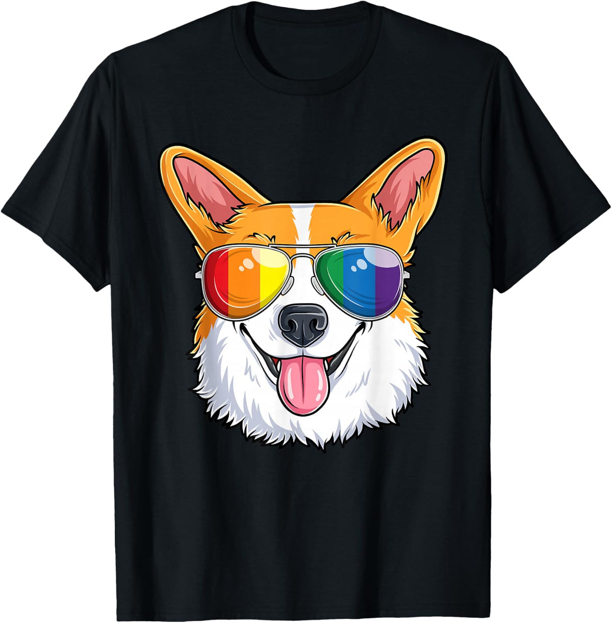 Corgi LGBTQ Pembroke Welsh Corgi Dog Gay Pride Ally T-Shirt - Black