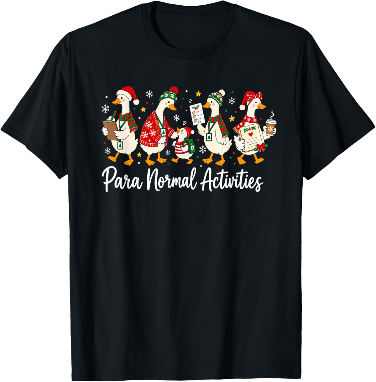 Paraprofessional Christmas Teacher para Normal Activities T-Shirt - Black