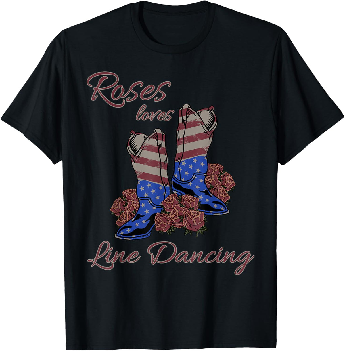 Line Dancing Western Country Line Dance T-Shirt - Black