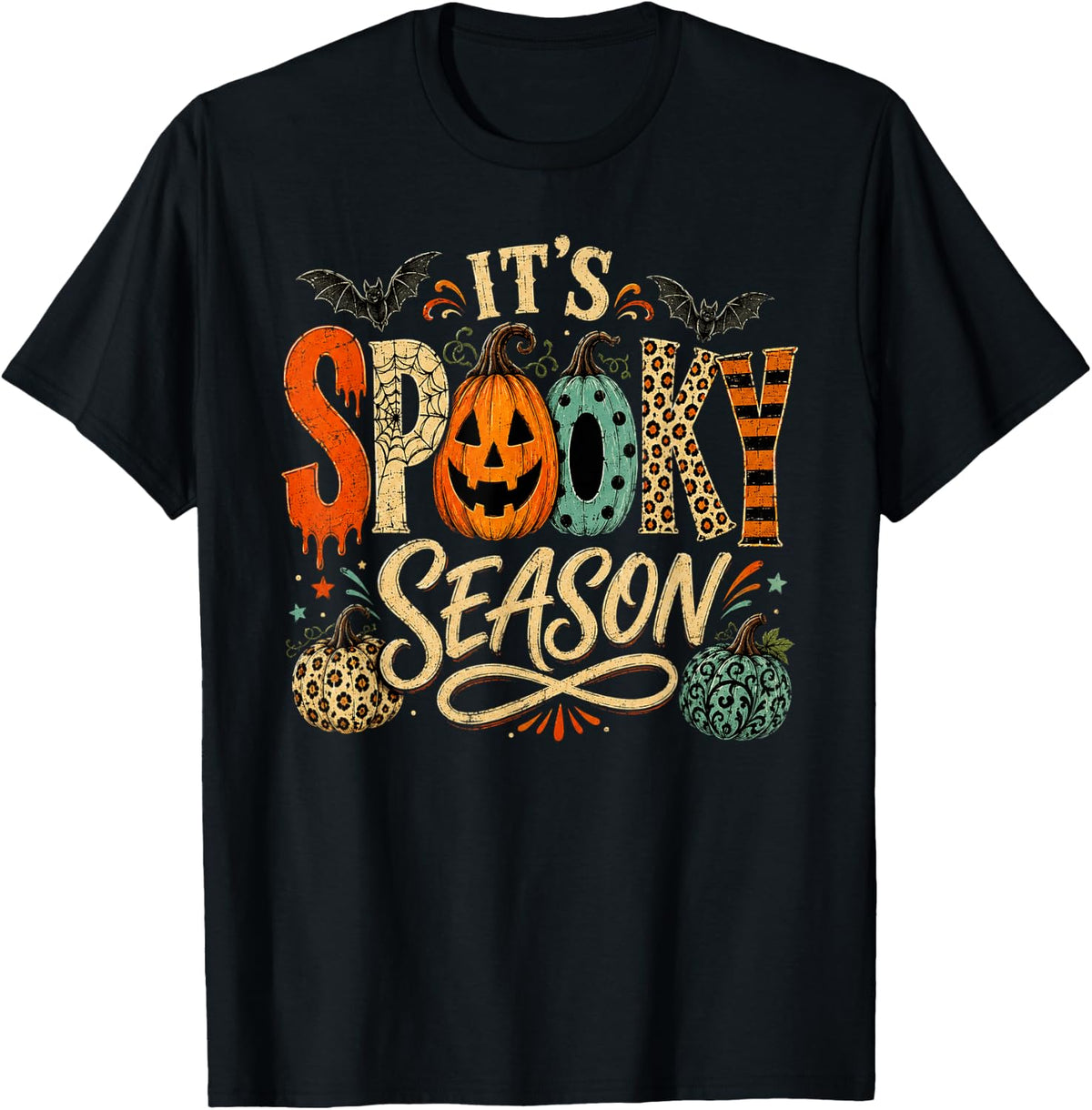 It's Spooky Season Halloween Haunted Celebration T-Shirt - Black