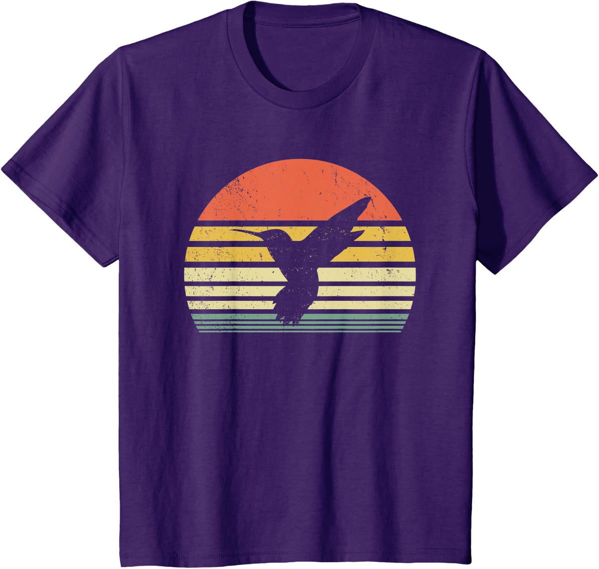 Vintage Hummingbird - Humming Bird Lover T-Shirt - Purple