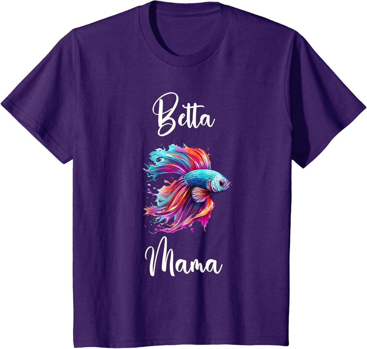 Betta Fish Family TShirtz & More Betta Mom Betta Fish Mama T-Shirt - Women's X-Small Black V-Neck Short Sleeve Cotton