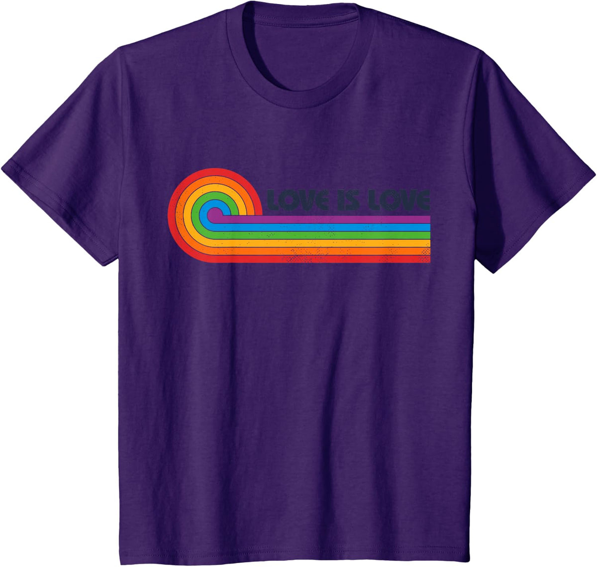 LGBTQ Love is Love Gay Pride LGBT Ally Rainbow Flag Vintage T-Shirt - Purple