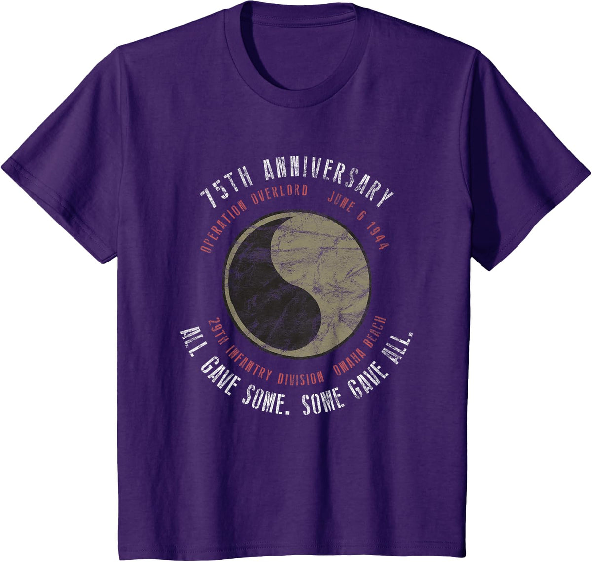 D-Day 75th Anniversary 29th Infantry Division WWII Tee T-Shirt - Purple