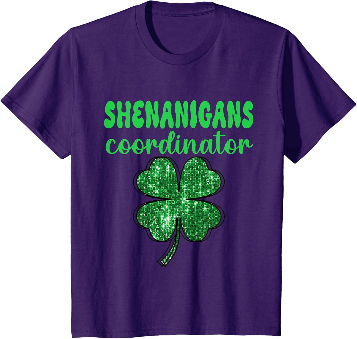 Groovy Shenanigans Coordinator Teacher St Patrick Day Meme T-Shirt - Purple