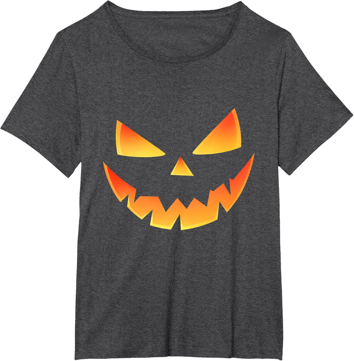 Jack O' Lantern Pumpkin Halloween Spooky Scary Face T-Shirt - Dark Heather Grey